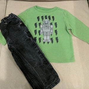 Long sleeve shirt and jeans